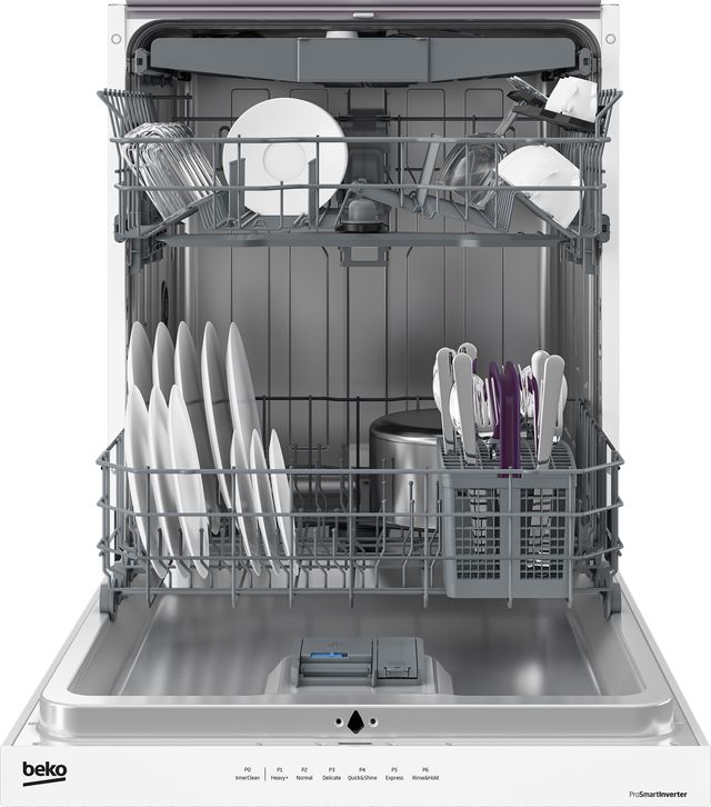 Beko 24" White Front Control Built In Dishwasher-1