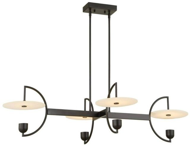 Uttermost® Kyoto Matte Black 4 Light Linear LED Chandelier-0