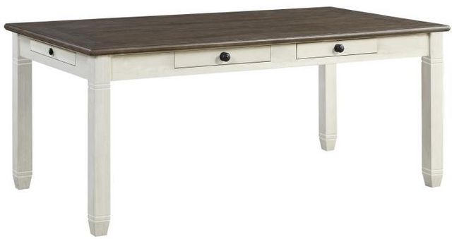 Homelegance® Granby Antique White Dining Table with Rosy Brown Top 
