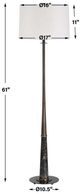 Uttermost® Tallarico Black Marble-Dark Bronze Floor Lamp-3