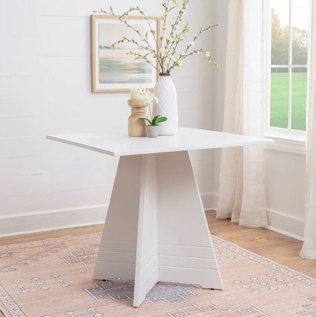 Linon Nancy White Square Pedestal Table-1