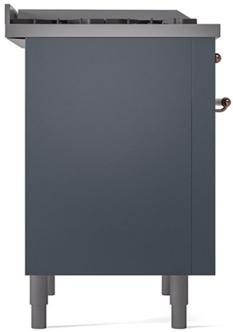 Ilve® Nostalgie II Series 36" Blue Grey Pro Style Dual Fuel Range-3