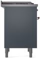 Ilve® Nostalgie II Series 36" Blue Grey Pro Style Dual Fuel Range-3