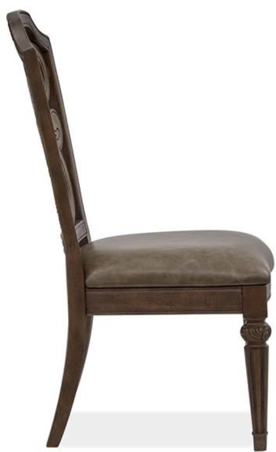 Magnussen Home® Durango Willadeene Brown Dining Side Chair with Upholstered Seat-3