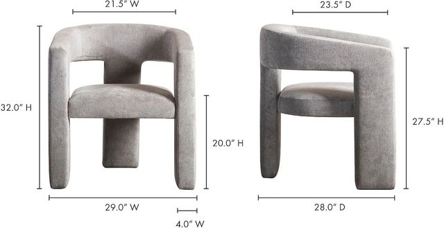 Moe's Home Collection Elo Light Grey Chair-2