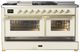 Ilve® Majestic III 60" Antique White Pro Style Dual Fuel Natural Gas Range with French Top and Brass Trim-2