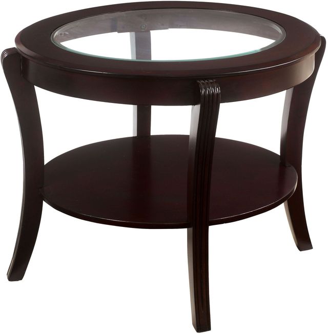 Furniture of America® Finley Espresso Glass Insert End Table-0