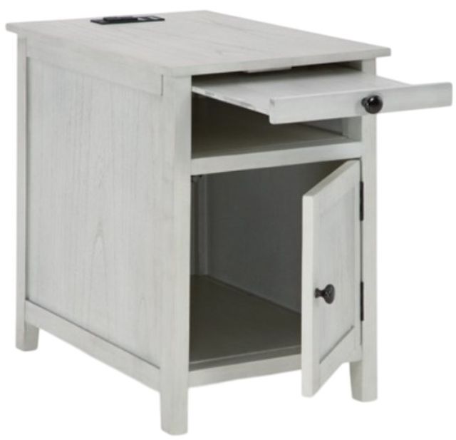 American Wholesale Furniture Claypool Whitewash Chairside Table-1