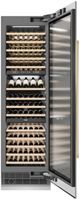ZLINE Autograph Edition 24 in. 12.4 Cu. Ft. Triple Zone 100 Bottle Column Wine Cooler in Satin Stainless Steel and Polished Gold Accents-3
