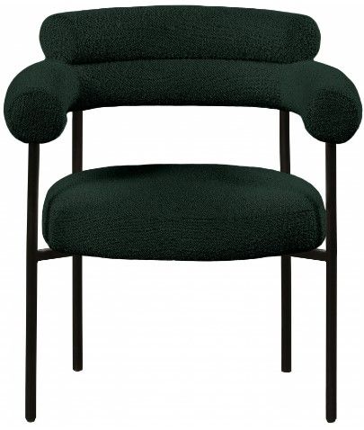 Meridian Furniture Blake Green/Matte Black Boucle Dining Chair-1