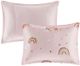 Olliix by Mi Zone Kids Alicia Pink Full Rainbow Metallic Printed Stars Complete Bed and Sheet Set-1