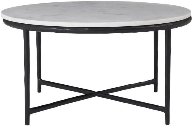 Renwil® Rowena White Coffee Table with Matte Black Base-2