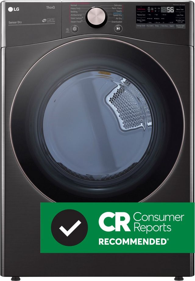 LG 7.4 Cu. Ft. Black Steel Front Load Electric Dryer-1