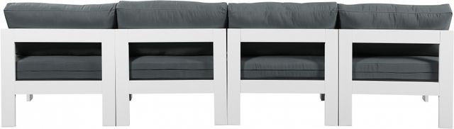 Meridian Furniture Nizuc 4-Piece Gray/White Aluminum/Fabric Outdoor Patio Armless Modular Sectional-3