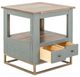 International Furniture Direct Timber Brown/Green End Table with Gold Base-5