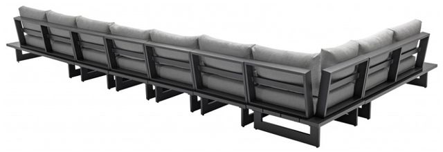 Meridian Furniture Maldives 4-Piece Dark Gray/Gray Aluminum/Fabric Outdoor Modular Sectional-2