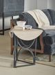 A.R.T. Furniture® Alcove Belgian Ivory Top Chairside Table with Burnished Brass Base-4