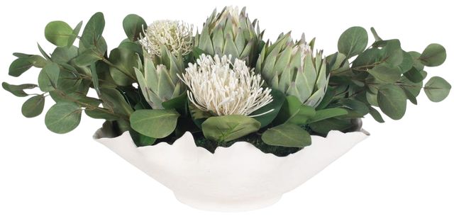 Uttermost® Protea Blooms Green/White Centerpiece-2