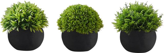 Monarch Specialties Inc. 3-piece 5" Artificial Grass with Black Pot-0