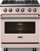 Viking® 5 Series 30" Blush Pro Style Dual Fuel (NG) Range with Polished Chrome Trim-2