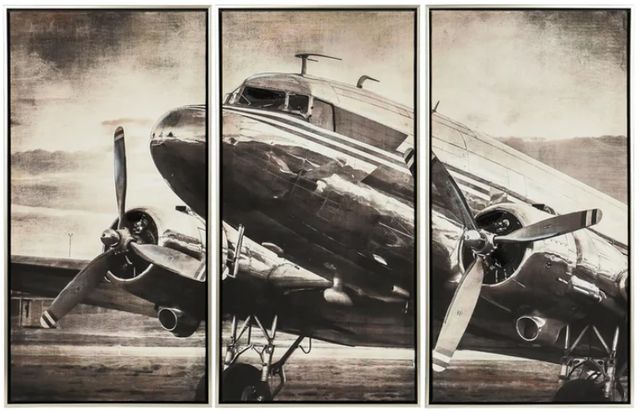 Stylecraft 3-Piece Vintage Airliner Wall Art Set-0