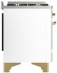 Ilve® Majestic III 48" White Pro Style Dual Fuel Liquid Propane Range with Griddle and Brass Trim-4