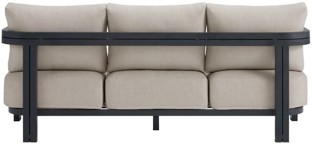 Elements International Playa Dark Gray/Olefin Beige Fabric/Metal Outdoor Sofa-3