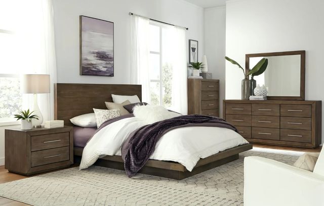 Modus Furniture Melbourne Dark Pine King Platform Bed-1