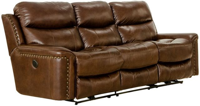 Catnapper® Ceretti Brown Leather Power Reclining Sofa-0