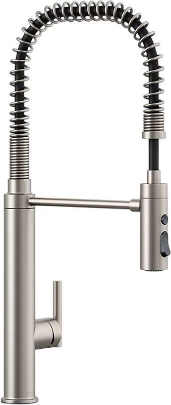 KOHLER® Purist® Vibrant Stainless Semi-Professional Kitchen Sink Faucet with 3-Function Sprayhead-0