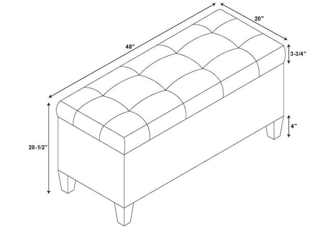 Linon Carmen Gray Storage Ottoman-2