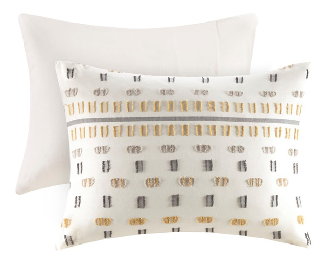 Olliix by Madison Park Essentials Auden 5 Piece Yellow Full/Queen Cotton Jacquard Comforter Set-2