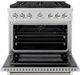 ZLINE Paramount 36" 5.2 cu. ft. Stainless Steel Paramount Dual Fuel Range with 6 Burner DuoPro™ Cooktop and Electric Convection Oven and Polished Nickel Helix Handle and Accents-2