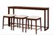 Furniture of America® Daventry 4-Piece Beige/Walnut Sofa Table with Counter Stools-0