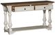 Liberty Furniture Morgan Creek Wirebrushed Tobacco Sofa Table with Antique White Base-3