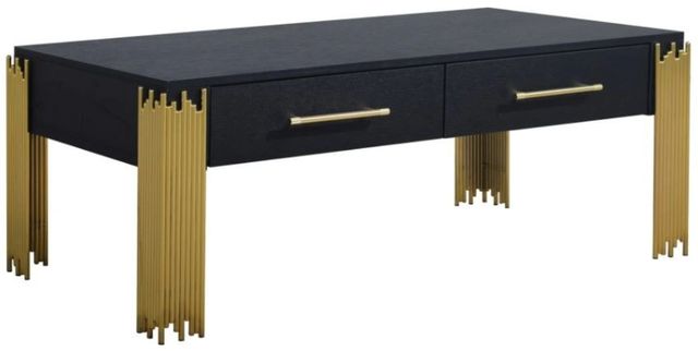 New Classic® Home Furnishings Empire Black Coffee Table with Gold Base-0