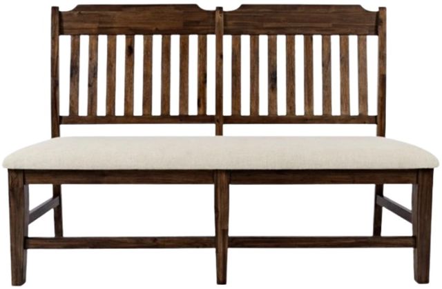 Jofran Inc. Bakersfield Beige/Brown Dining Bench-1