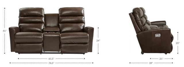 La-Z-Boy® Liam Navy Power Wall Reclining Loveseat with Console, Headrest, and Lumbar-2