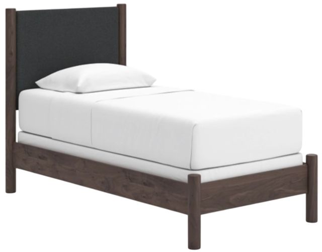 Signature Design by Ashley® Pamytta Brown Twin Upholstered Panel Bed-0