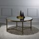 ACME Furniture Aditya Mirrored Coffee Table with Antique Brass Base-1