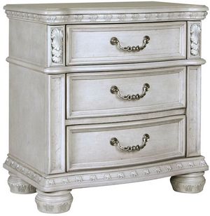 Cordoba White 3-Drawer Nightstand