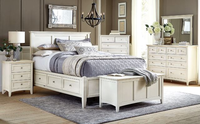 A-America® Northlake White Linen King Panel Storage Bed-2