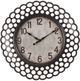 Monarch Specialties Inc. Dark Brown 16" Round Wall Clock with Standard Numbers on Brown Background-0