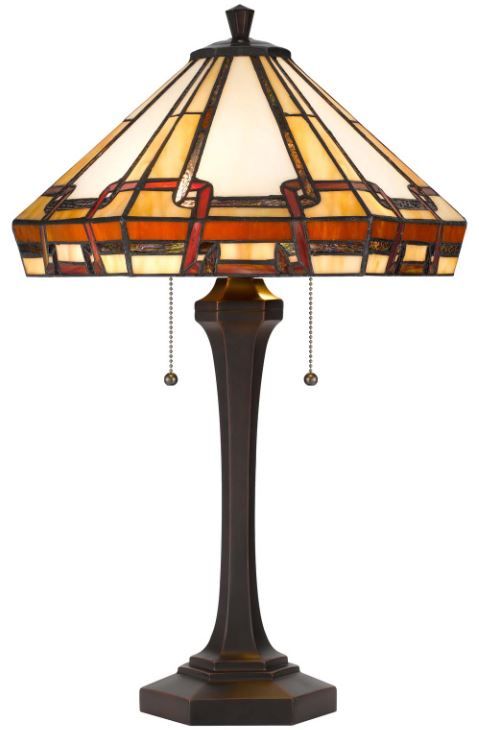 Cal® Lighting & Accessories Tiffany Dark Bronze/Yellow Table Lamp-0