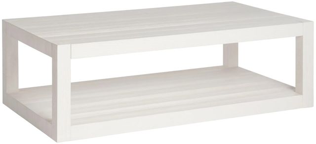 Universal Explore Home™ Weekender Coastal Living Home Hermosa White Sand Rectangular Cocktail Table-0
