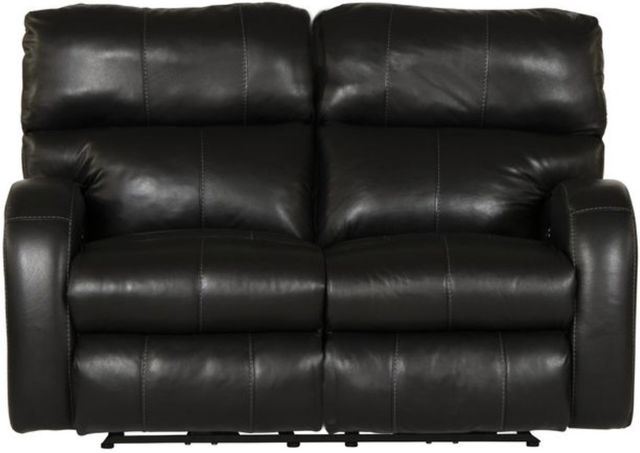 Catnapper® Angelo Black Leather Power Lay Flat Reclining Loveseat with Power Adjustable Headrest-1