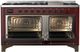 Ilve® Majestic III 60" Burgundy Pro Style Dual Fuel Liquid Propane Range with Triple Glass Door and Burnished Trim-4