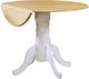 Coaster® Allison Natural Brown Drop Leaf Dining Table with White Pedestal Base-0