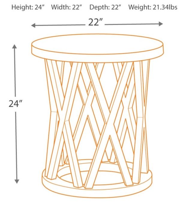 Signature Design by Ashley® Sharzane Grayish Brown Round End Table-3