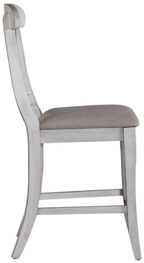 Liberty Furniture Ocean Isle Antique White/Gray Upholstered Counter Chair-3